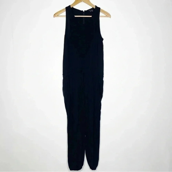 Theory Lortan W Jumpsuit in Black Silk Jogger Pant Size 2 - Picture 7 of 8